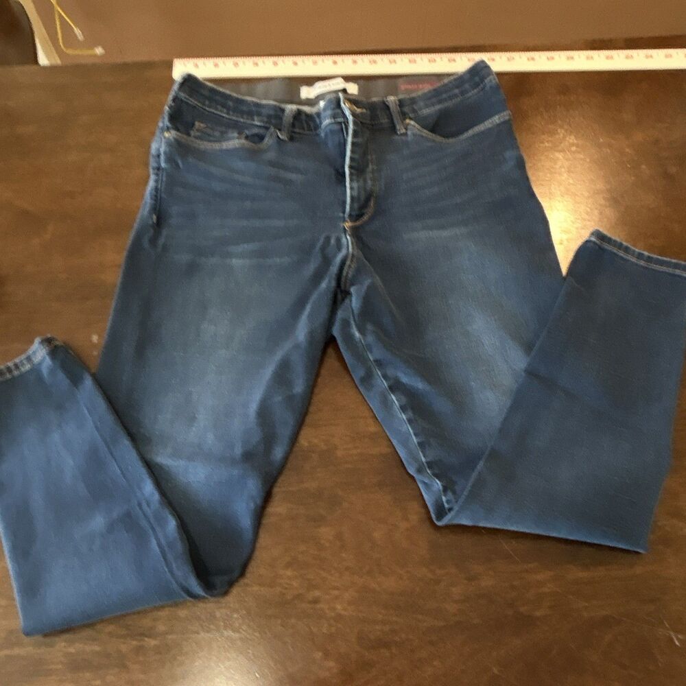 Vintage American Women's Skinny JeansBlue Mid Rise 5-Pocket MedWash Denim 14/32